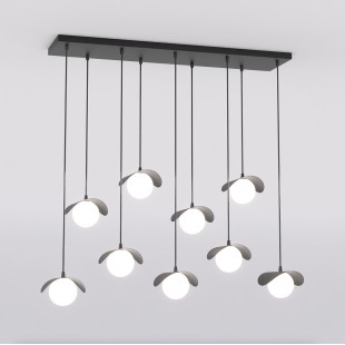 Lampa wisząca Emibig Ritual: 9 szklanych kul, czarno-biała, 100cm