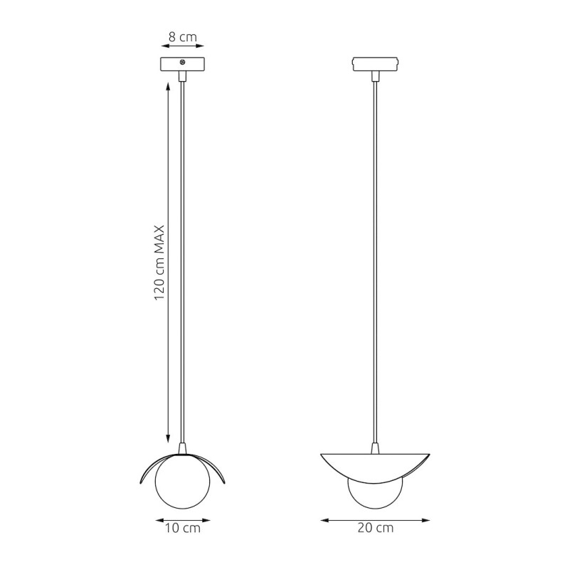 Lampa wisząca Ritual Emibig - kula szklana, nowoczesny design