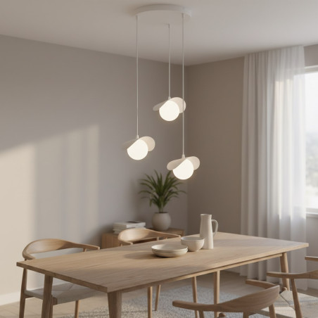 Lampa wisząca Emibig Ritual: 3 kule, nowoczesny design
