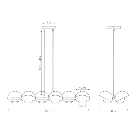 Lampa wisząca Boom Emibig - 6 punktów, szkło, modern | Sklep mebli