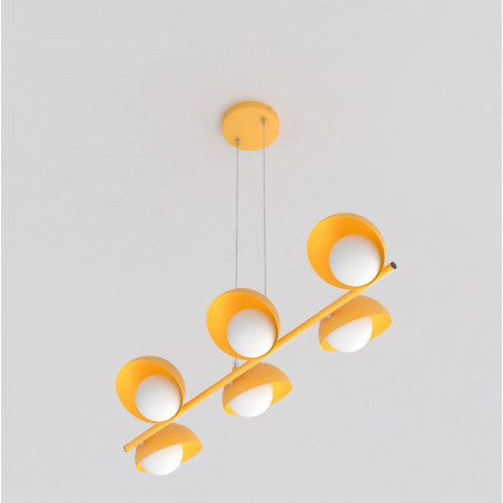 Lampa wisząca Boom | 6 punktów, szklane kule, Emibig