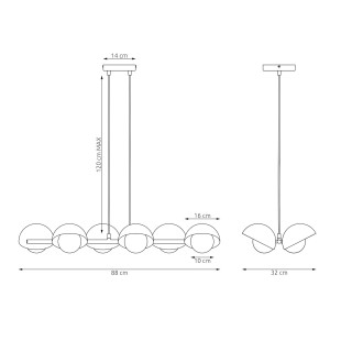 Lampa wisząca Boom | 6 punktów, szkło | Emibig