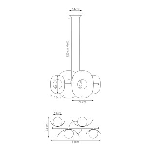 Lampa wisząca modern Emibig | 4 punkty, 54cm | Biały