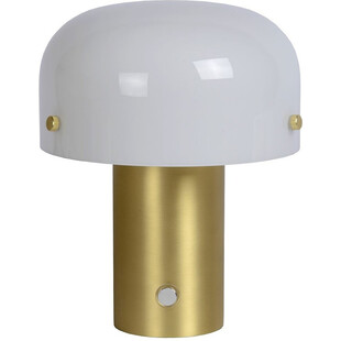 Lampa stołowa Lucide Timon 18 - Biało-mosiężna | Sklep z lampami
