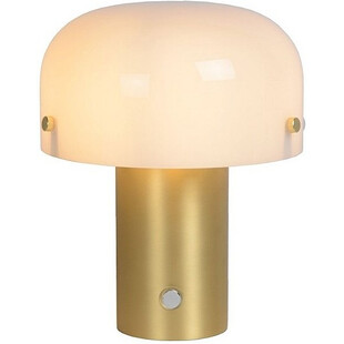 Lampa stołowa Lucide Timon 18 - Biało-mosiężna | Sklep z lampami