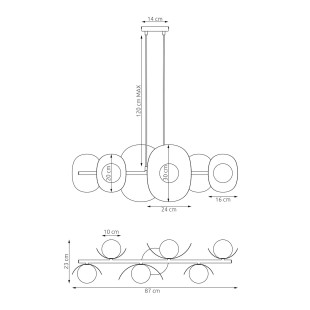 Lampa wisząca Emibig Elementi | Modern design 6 punktów