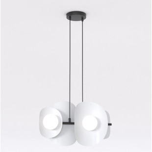 Lampa wisząca modern Emibig | 4 punkty, 54cm | Szary i biały