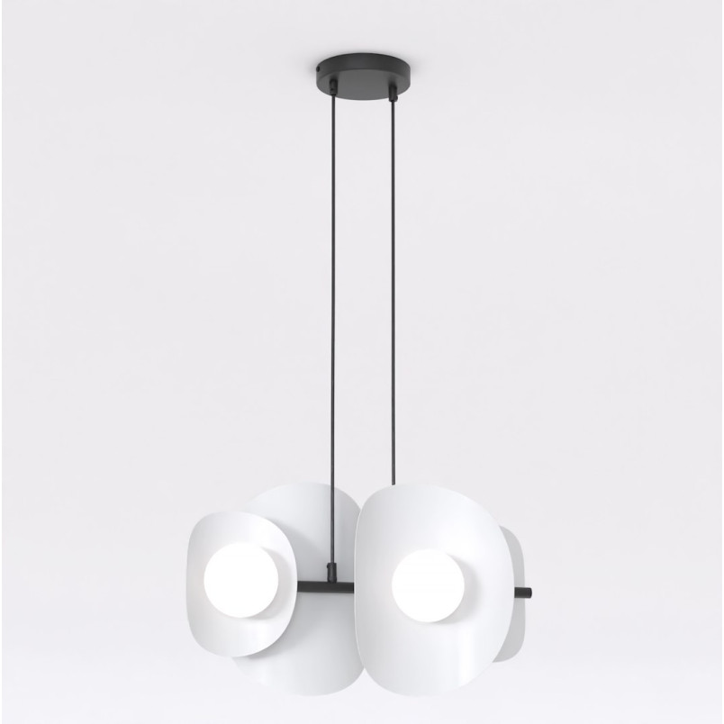 Lampa wisząca modern Emibig | 4 punkty, 54cm | Szary i biały
