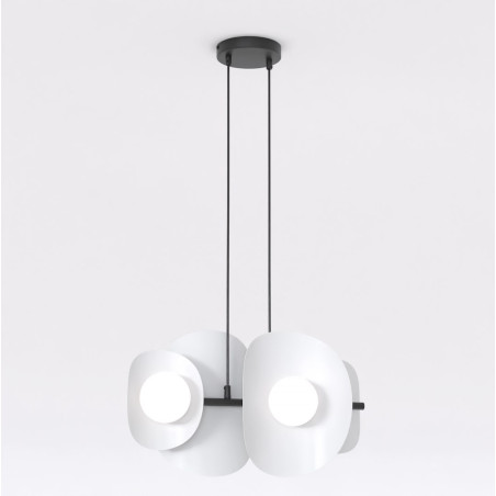 Lampa wisząca modern Emibig | 4 punkty, 54cm | Szary i biały