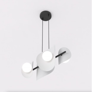 Lampa wisząca modern Emibig | 4 punkty, 54cm | Szary i biały