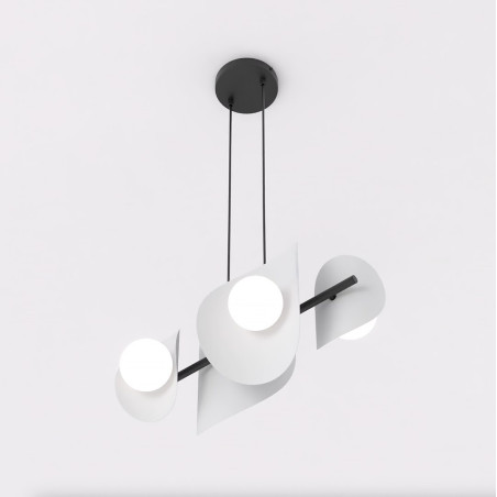 Lampa wisząca modern Emibig | 4 punkty, 54cm | Szary i biały