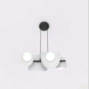 Lampa wisząca modern Emibig | 4 punkty, 54cm | Szary i biały