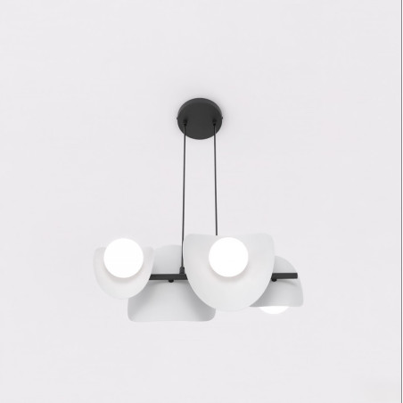 Lampa wisząca modern Emibig | 4 punkty, 54cm | Szary i biały