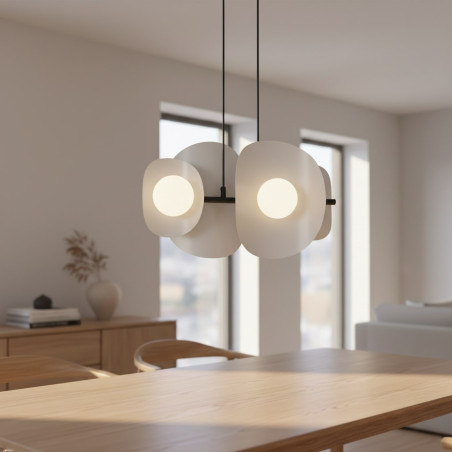 Lampa wisząca modern Emibig | 4 punkty, 54cm | Szary i biały