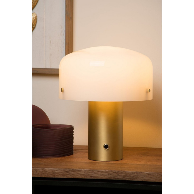 Lampa stołowa Lucide Timon 27 | Biało-mosiężna | Kup online
