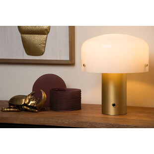 Lampa stołowa Lucide Timon 27 | Biało-mosiężna | Kup online