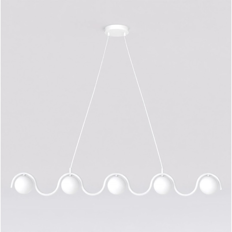 Lampa wisząca Sinus Emibig | 5 szklanych kul, 110cm