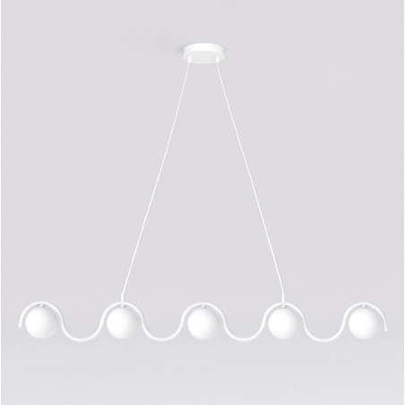 Lampa wisząca Sinus Emibig | 5 szklanych kul, 110cm