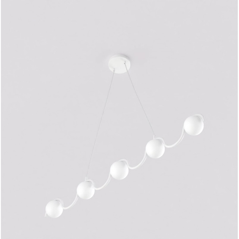 Lampa wisząca Sinus Emibig | 5 szklanych kul, 110cm