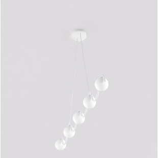 Lampa wisząca Sinus Emibig | 5 szklanych kul, 110cm