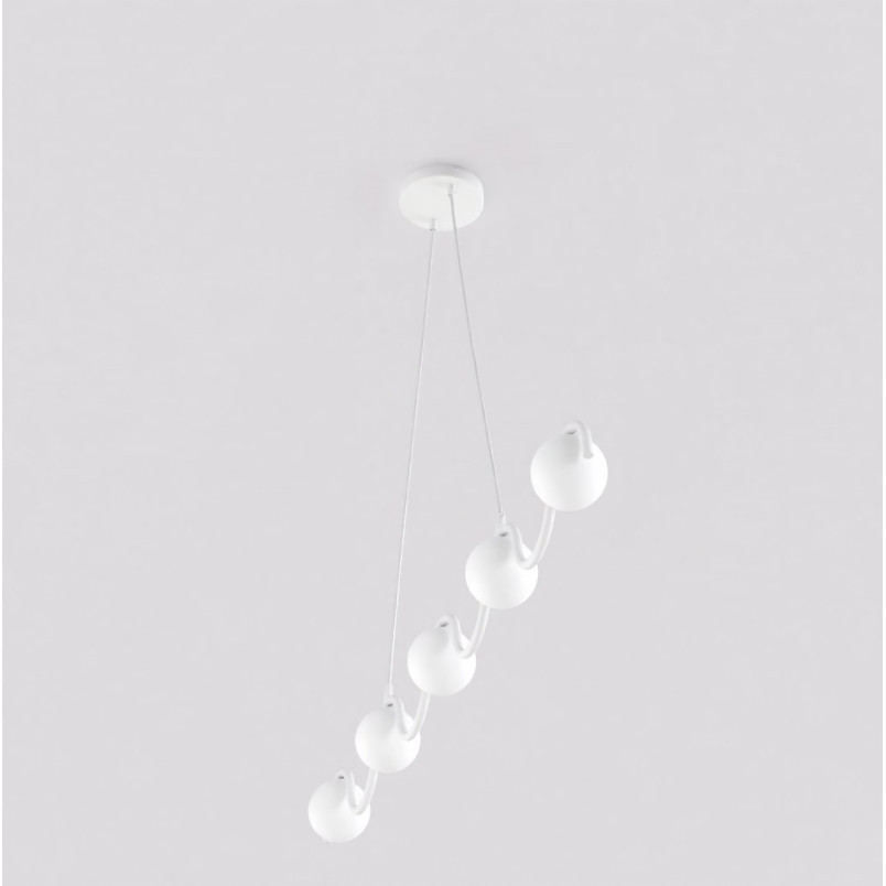 Lampa wisząca Sinus Emibig | 5 szklanych kul, 110cm