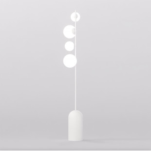 Lampa podłogowa Emibig - Szklane kule, biały kolor, 140cm