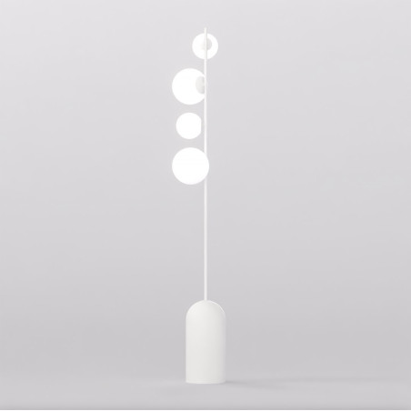 Lampa podłogowa Emibig - Szklane kule, biały kolor, 140cm
