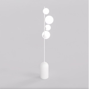 Lampa podłogowa Emibig - Szklane kule, biały kolor, 140cm