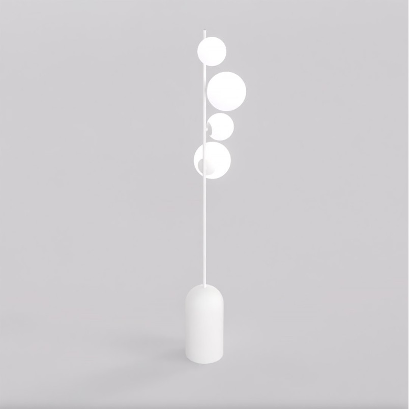 Lampa podłogowa Emibig - Szklane kule, biały kolor, 140cm