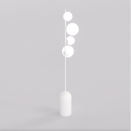 Lampa podłogowa Emibig - Szklane kule, biały kolor, 140cm