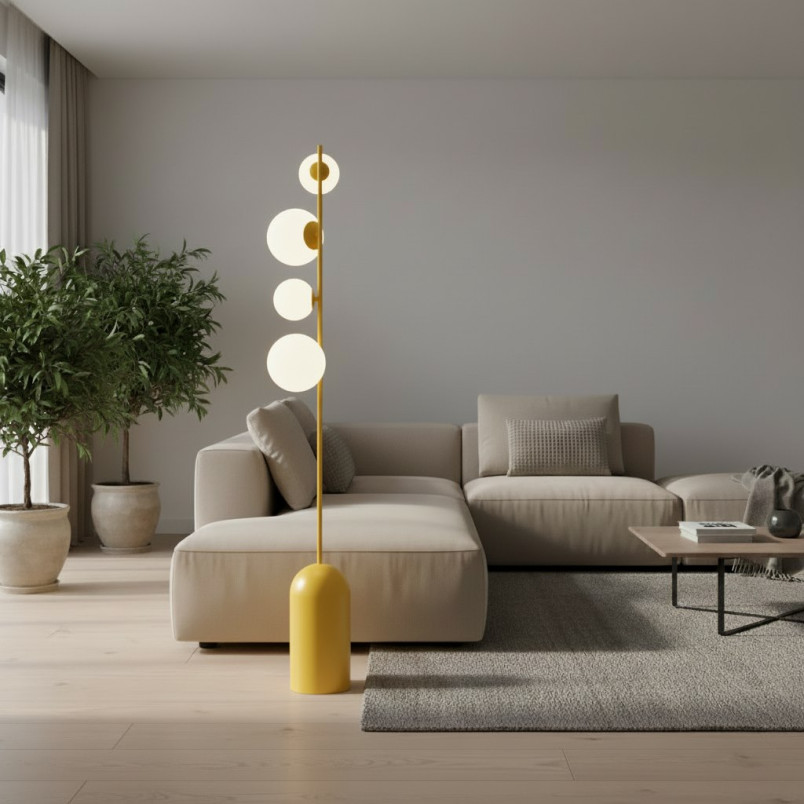 Lampa podłogowa Emibig - szklane kule, nowoczesny design