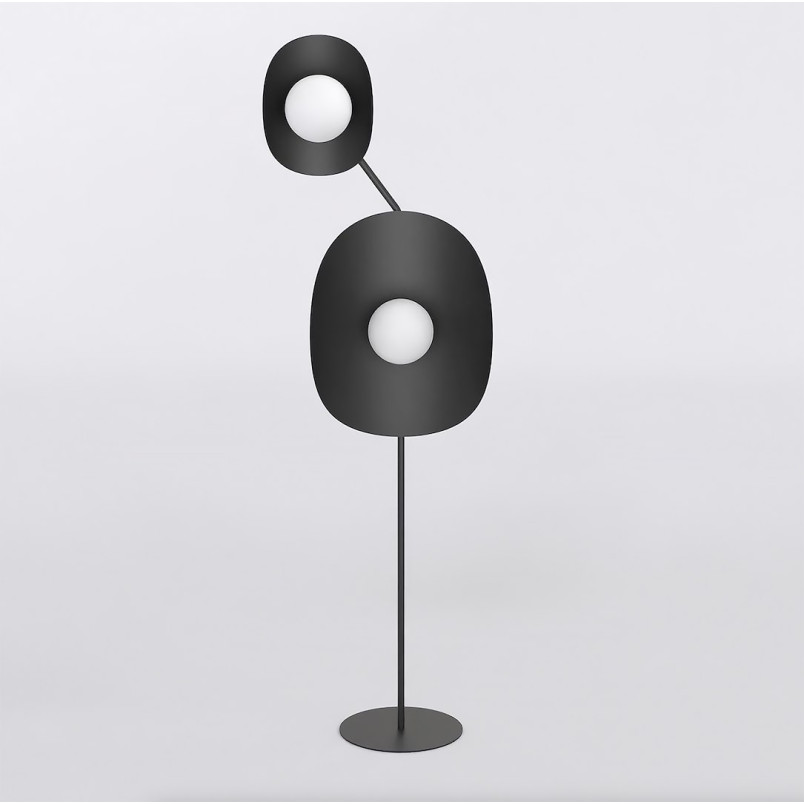 Lampa podłogowa Delulu | Modern, czarna, szklane kule | Emibig