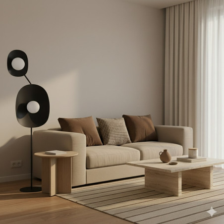 Lampa podłogowa Delulu | Modern, czarna, szklane kule | Emibig