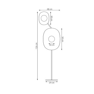 Lampa podłogowa Delulu | Modern, czarna, szklane kule | Emibig