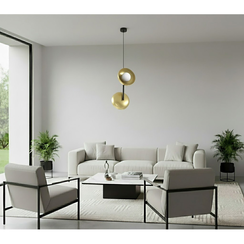 Lampa wisząca Vanila 23cm - nowoczesny design, złoty akcent