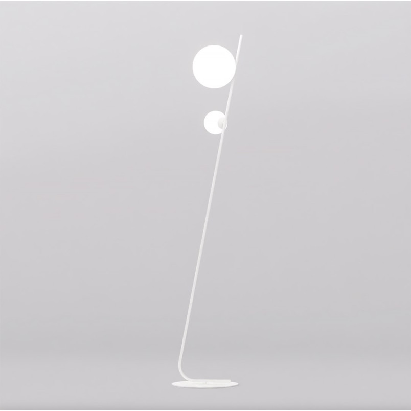 Lampa podłogowa Tatu Emibig | Szkło, Biały, 150cm