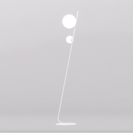 Lampa podłogowa Tatu Emibig | Szkło, Biały, 150cm