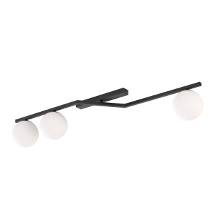 Plafon szklany Emibig Naton - 3 kule, 100cm, czarny/biały