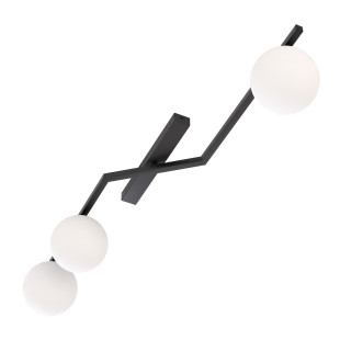 Plafon szklany Emibig Naton - 3 kule, 100cm, czarny/biały