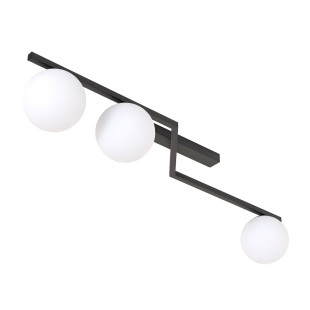 Plafon szklany Emibig Naton - 3 kule, 100cm, czarny/biały