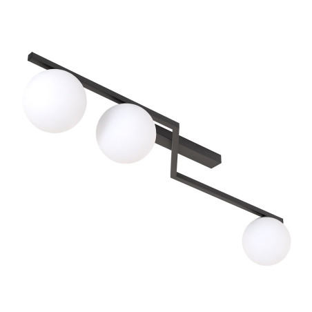Plafon szklany Emibig Naton - 3 kule, 100cm, czarny/biały