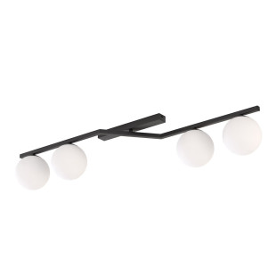 Plafon szklany Emibig Naton | 4 kule, 100cm, czarny/biały
