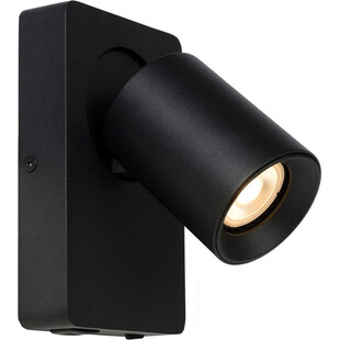 Kinkiet LED Nigel czarny z USB | Lucide - Oświetlenie