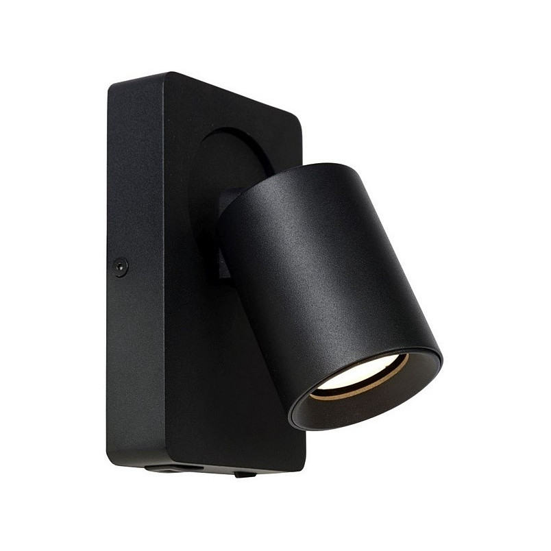Kinkiet LED Nigel czarny z USB | Lucide - Oświetlenie