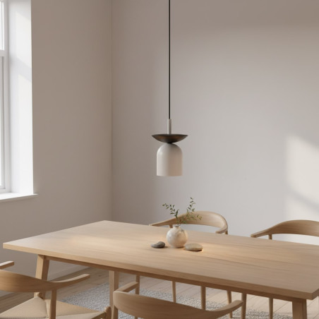 Lampa wisząca retro Ego Emibig | Szara i czarna | Skandynawski styl