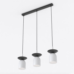 Lampa wisząca Ego 60cm | Retro, szara/czarna | Sklep Emibig