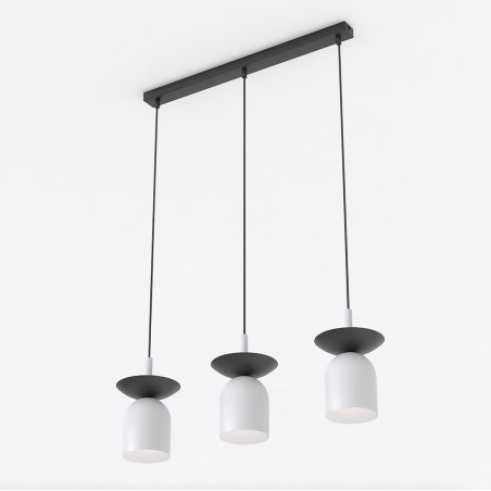 Lampa wisząca Ego 60cm | Retro, szara/czarna | Sklep Emibig