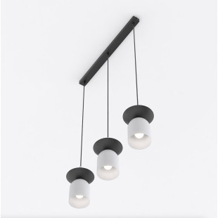 Lampa wisząca Ego 60cm | Retro, szara/czarna | Sklep Emibig