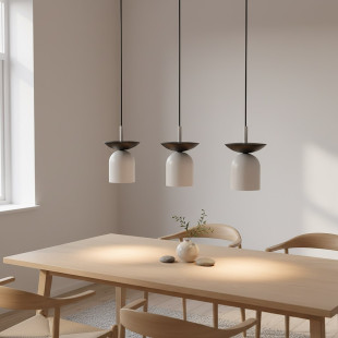 Lampa wisząca Ego 60cm | Retro, szara/czarna | Sklep Emibig