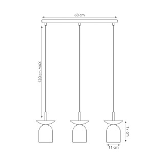Lampa wisząca Ego 60cm | Retro, szara/czarna | Sklep Emibig